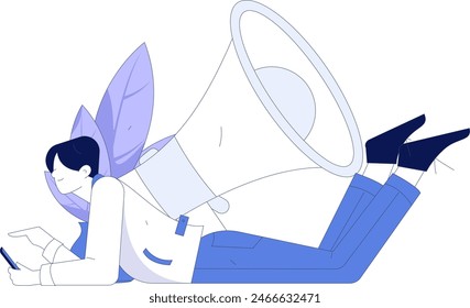 Virtual characters social communication concept business flat vector hand drawn illustration
