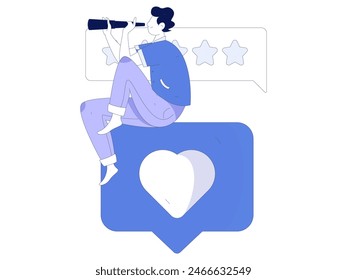 Virtual characters social communication concept business flat vector hand drawn illustration
