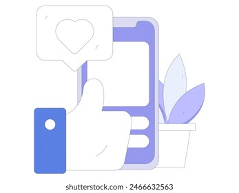 Virtual characters social communication concept business flat vector hand drawn illustration
