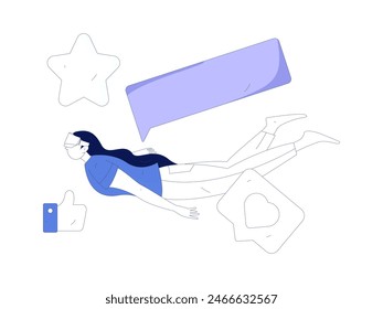 Virtual characters social communication concept business flat vector hand drawn illustration
