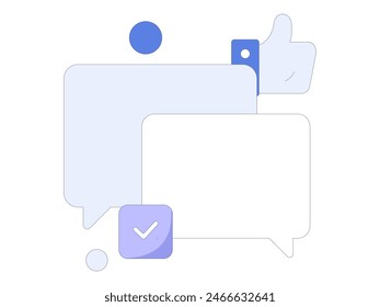 Virtual characters social communication concept business flat vector hand drawn illustration
