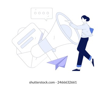 Virtual characters social communication concept business flat vector hand drawn illustration
