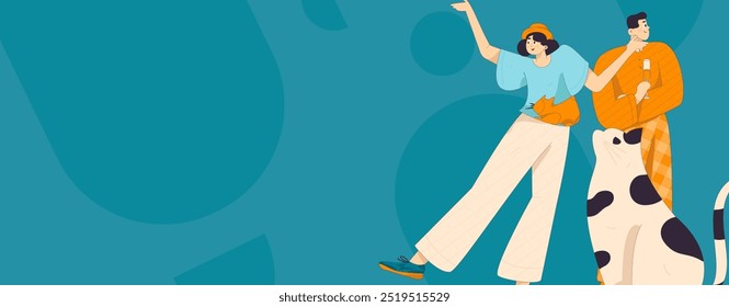 Virtual characters social communication concept business flat vector hand drawn illustration
