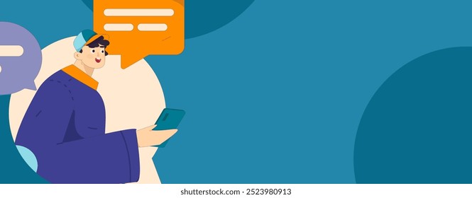 Personagens virtuais conceito de comunicação social negócio plano vetor mão desenhada ilustração
