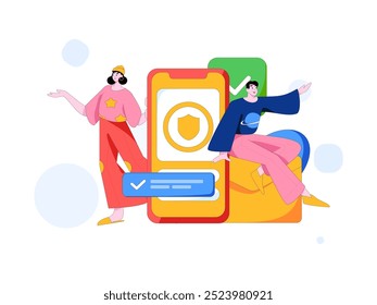 Personagens virtuais conceito de comunicação social negócio plano vetor mão desenhada ilustração
