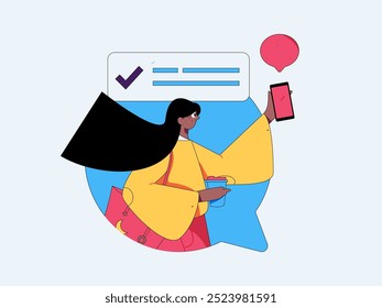 Personagens virtuais conceito de comunicação social negócio plano vetor mão desenhada ilustração
