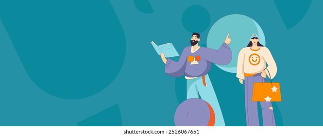 Virtual characters social communication concept business flat vector hand drawn illustration

