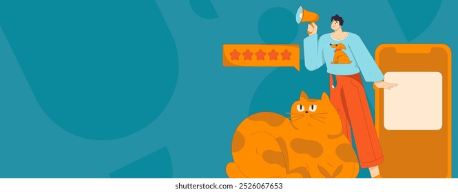 Virtual characters social communication concept business flat vector hand drawn illustration

