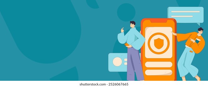 Virtuelle Zeichen Social Communication Concept Business Flat Vektor handgezeichnet
