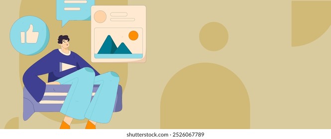 Personagens virtuais conceito de comunicação social negócio plano vetor mão desenhada ilustração
