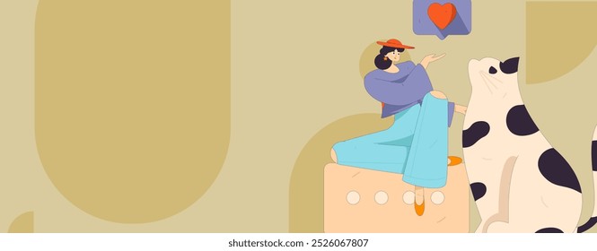 Personagens virtuais conceito de comunicação social negócio plano vetor mão desenhada ilustração
