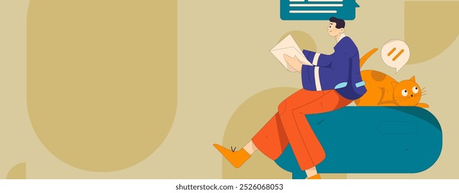 Virtual characters social communication concept business flat vector hand drawn illustration
