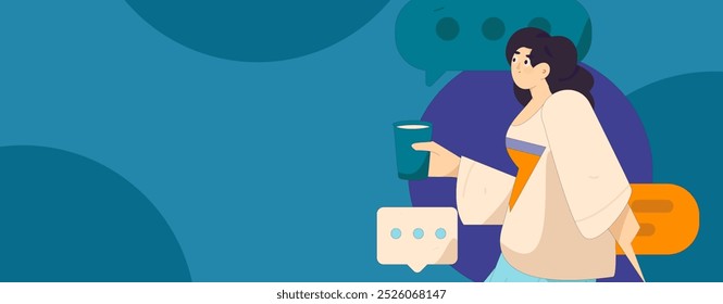 Personagens virtuais conceito de comunicação social negócio plano vetor mão desenhada ilustração
