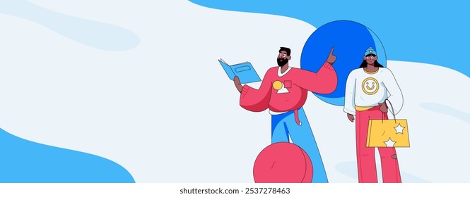 Virtuelle Zeichen Social Communication Concept Business Flat Vektor handgezeichnet
