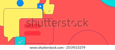 Virtual characters social communication concept business flat vector hand drawn illustration
