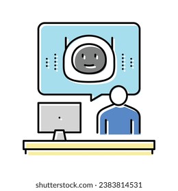 virtual chat bot color icon vector. virtual chat bot sign. isolated symbol illustration
