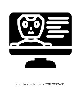 vector de icono de glifo de bot de chat virtual. signo de bot de chat virtual. ilustración de símbolo aislado