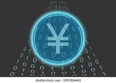 A virtual Chinese yuan coin of transparent blue color on a dark background. Digital currency symbol. Blockchain computer technologies.Crypto currency, virtual electronic money. - Powered by Shutterstock - Get 15% off with code: PIKWIZARD15
