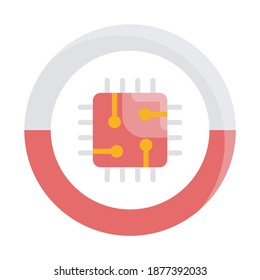Virtual Circuit Flat Vector Illustration. EPS 10 File 