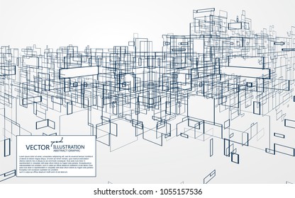 Virtual city graphic, the design of the virtual space.