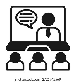 Icono de clase virtual Ilustración vectorial de estilo mixto
