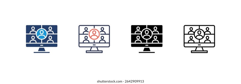 Virtual Class Icon set multiple style collection