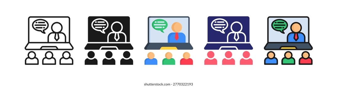Virtual Class Multiple Style Icon Set Collection..
