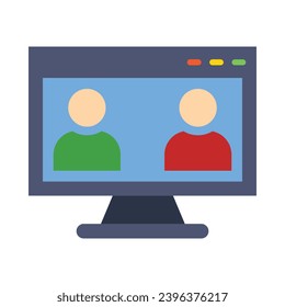 Virtual Class Vector Flat Icon For Personal And Commercial Use.
