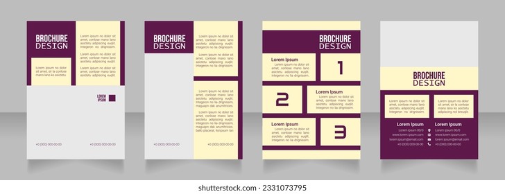 Virtual classes promo blank brochure design. Template set with copy space for text. Premade corporate reports collection. Editable 4 paper pages. Bebas Neue, Lucida Console, Roboto Light fonts used