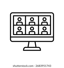 Virtual classroom icon by utilizing video conferencing applications on the computer
