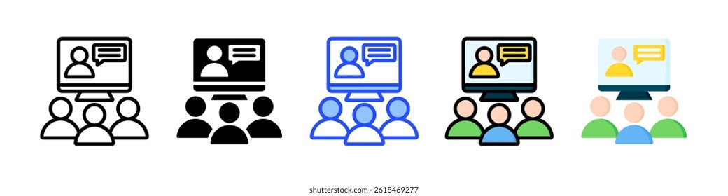 Virtual Classroom Icon Collection With Multiple Styles
