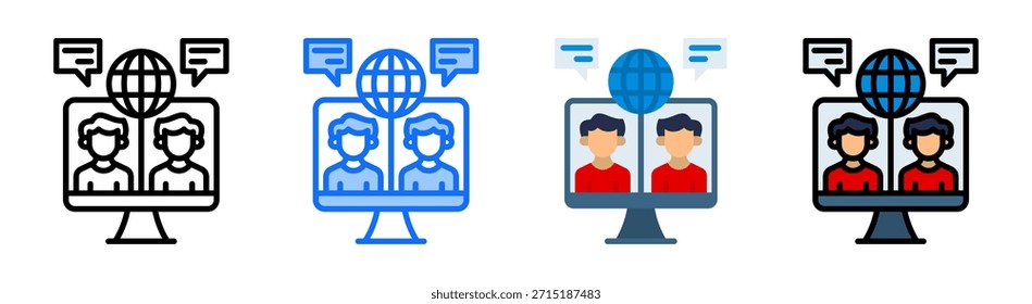 Conjunto de Colección de íconos de aula virtual Estilo múltiple