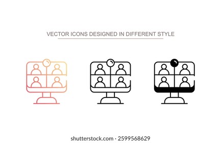 Virtual Classroom icon design with white background stock illustration