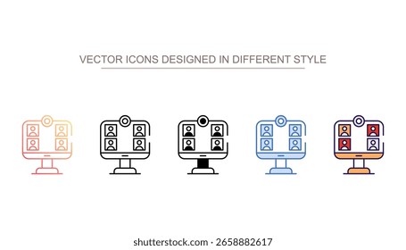 Design de ícone de sala de aula virtual com ilustração de estoque de fundo branco