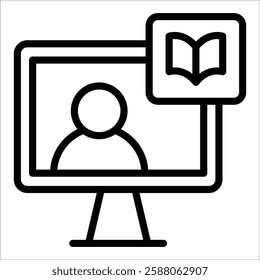 Virtual Classroom Icon Element For Design