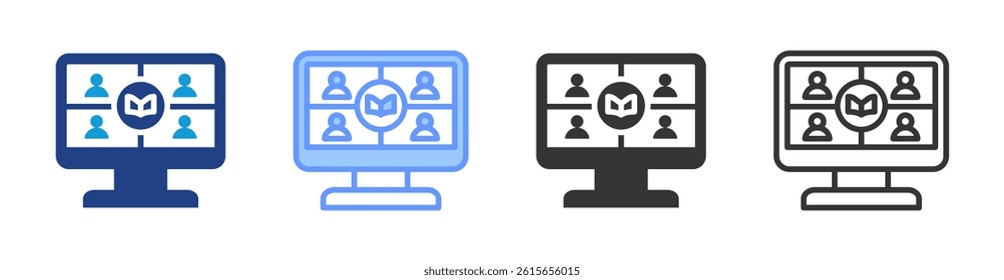 Virtual Classroom icon set multiple style collection