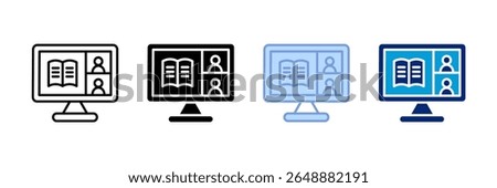 Virtual Classroom Icon Set Multiple Style Collection