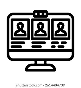 virtual classroom online learning platform line icon vector. virtual classroom online learning platform sign. isolated contour symbol black illustration