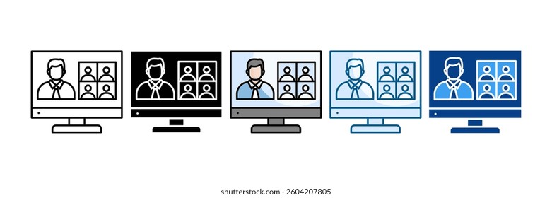 Virtual Classrooms Icon Set Multiple Style Collection