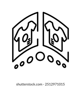 Ícone do contorno da opção de pano virtual, ilustração de vetor