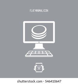 Virtual coin - Vector icon for computer website or application