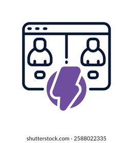 virtual collaboration dual tone icon. vector icon for your website, mobile, presentation, and logo design.