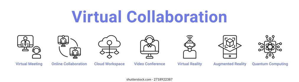 Icono de colaboración virtual Anuncio y colección