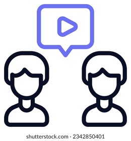 Icono de colaboración virtual para uiux, infografía, etc
