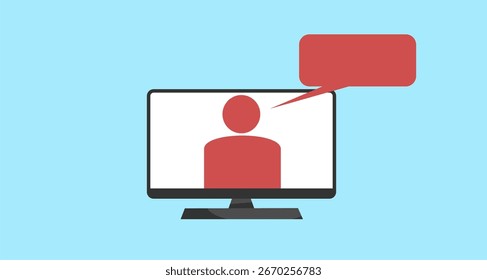 Virtual communication flat icon design
