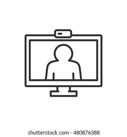 virtual communication linear icon