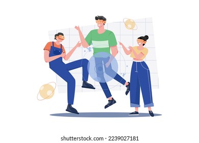 Virtual Community Illustration Konzept. Eine flache Illustration einzeln auf weißem Hintergrund