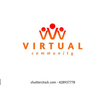 Virtual Community Logo,V People logo element.