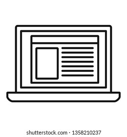Virtual computer learning icon. Outline virtual computer learning vector icon for web design isolated on white background