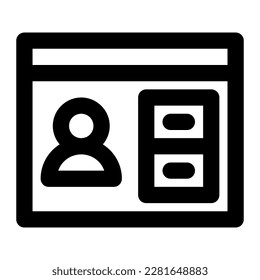 Virtual conference in outline icon. Live, webinar, video call, online learning